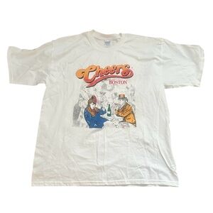 Vintage Cheers Boston White Graphic T-Shirt
